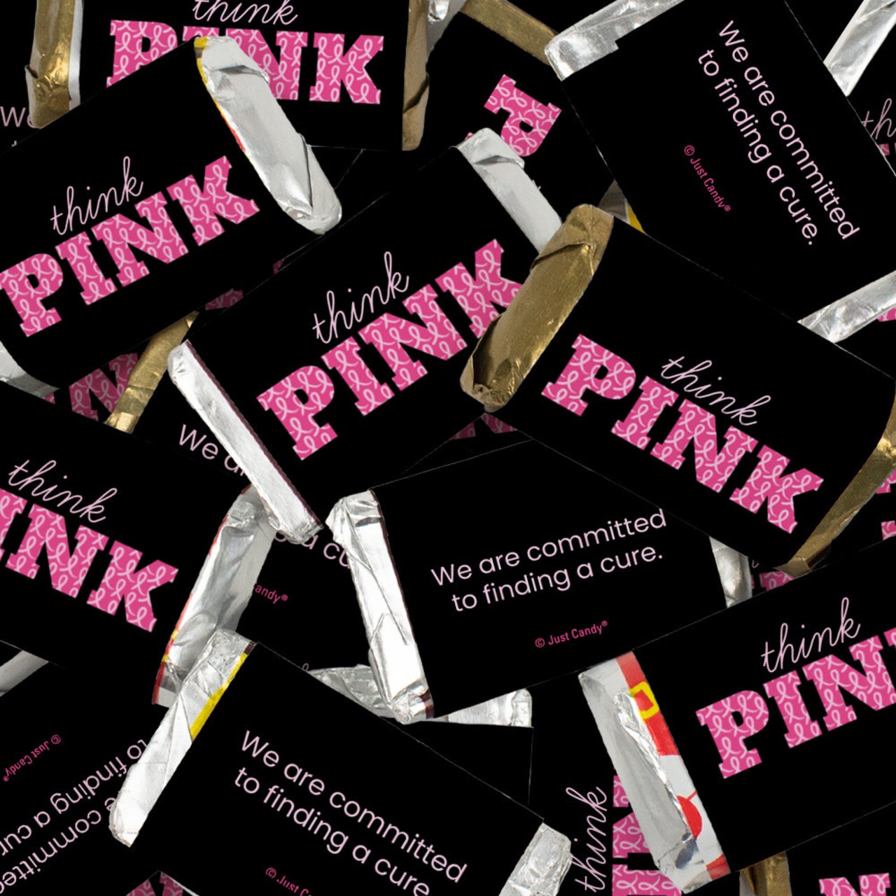 136ct Breast Cancer Awareness Candy Assorted Wrapped Chocolate Miniatures - Think Pink (2.5lb Bag)